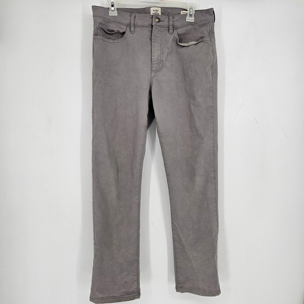 Flint and Tinder Jeans Mens 32 x 30 Gray‎ Straight Fit Casual FLAWS